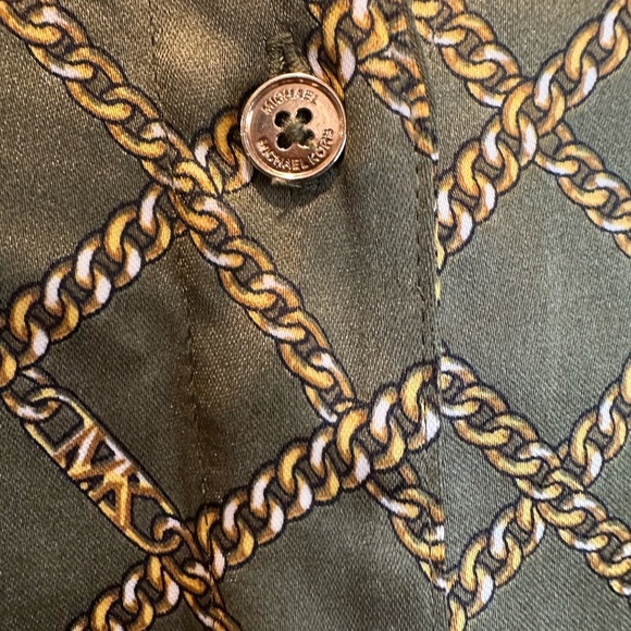 Michael Kors Green Chain Patterned Women's Blouse - Picture 6 of 6